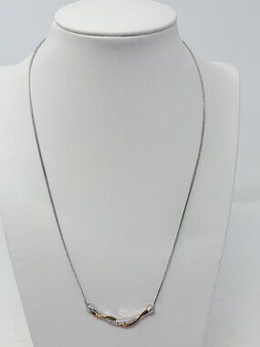 Shop LC Simulated Diamond Accent Dualtone Princess Necklace 18 in Long 5129